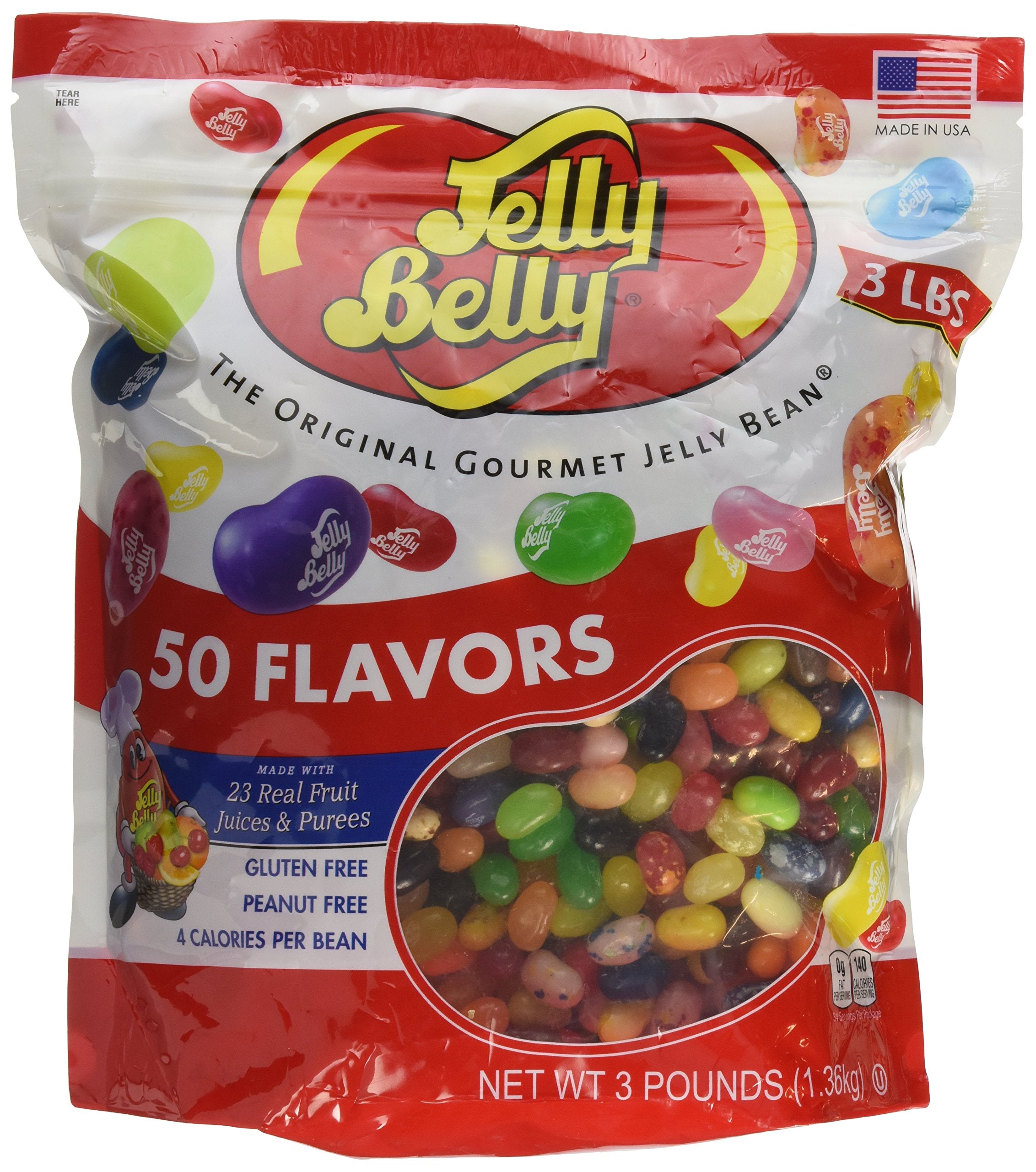 Jelly Belly 3 lb bag of multi-flavor jelly beans for celebrations.