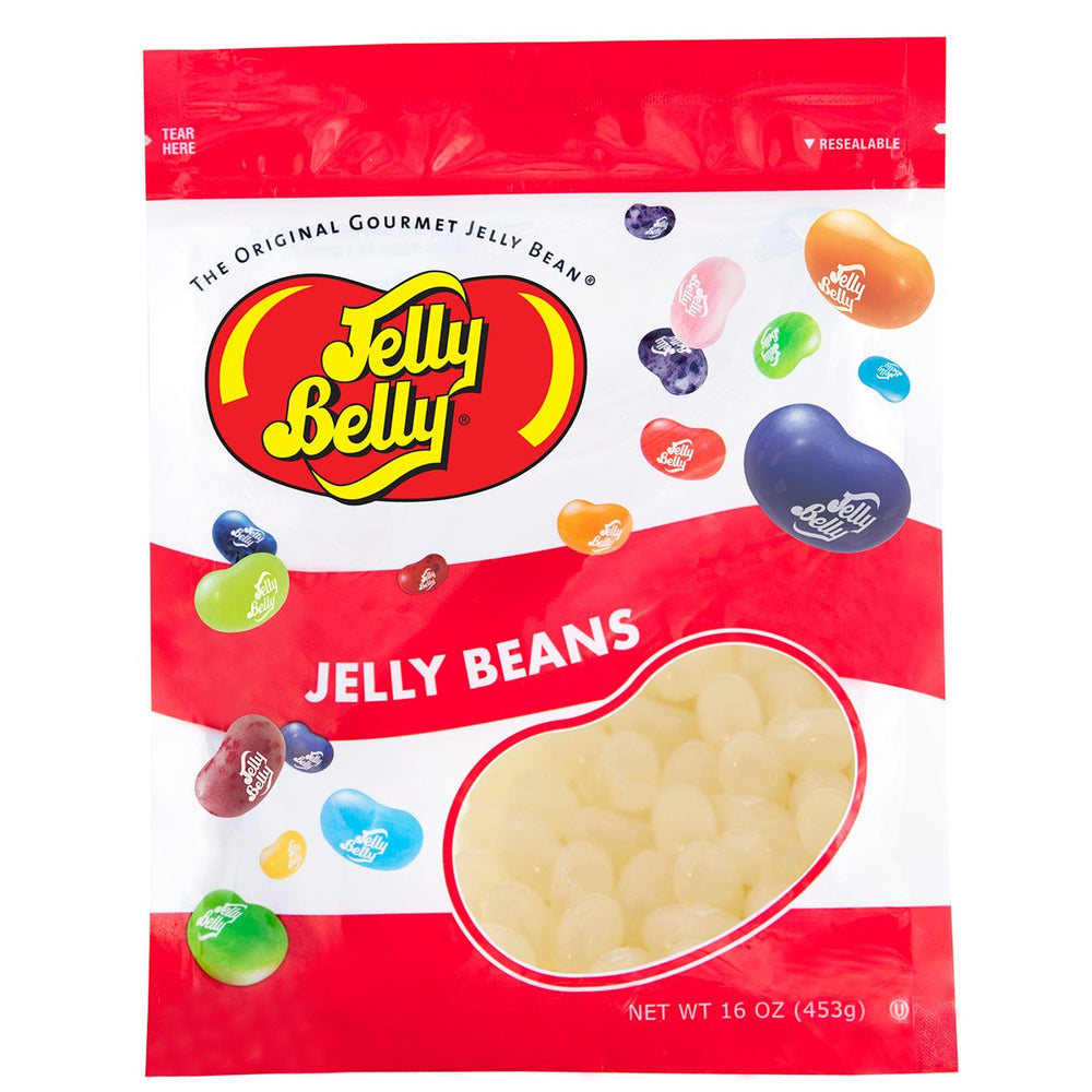 Jelly Belly A&W Cream Soda jelly beans bag highlighting resealable freshness.