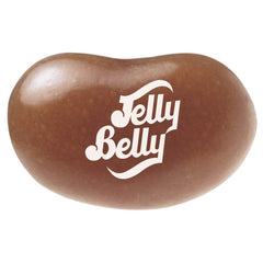 Closeup of Jelly Belly A&W Root Beer beans highlighting glossy, colorful details.