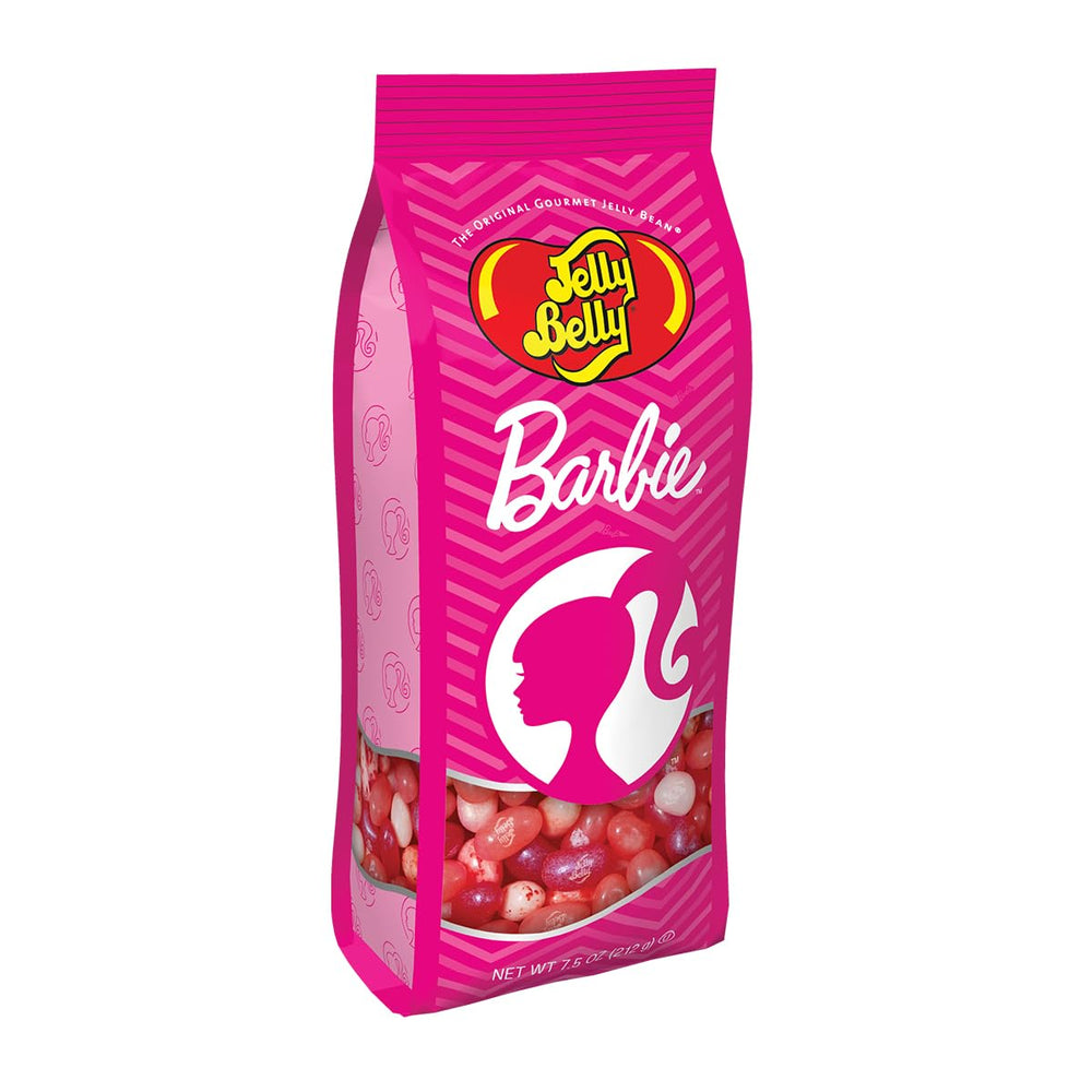 Jelly Belly Barbie gift bag front view shows colorful beans ready for sharing.