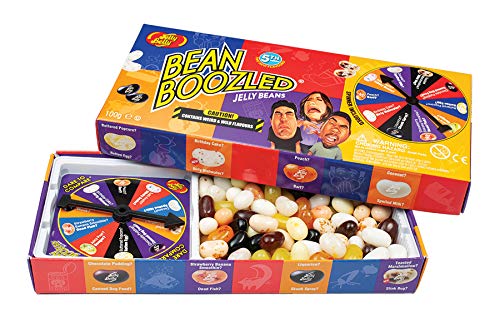 Jelly Belly 20-flavor jelly beans display colorful variety for tasting tests.