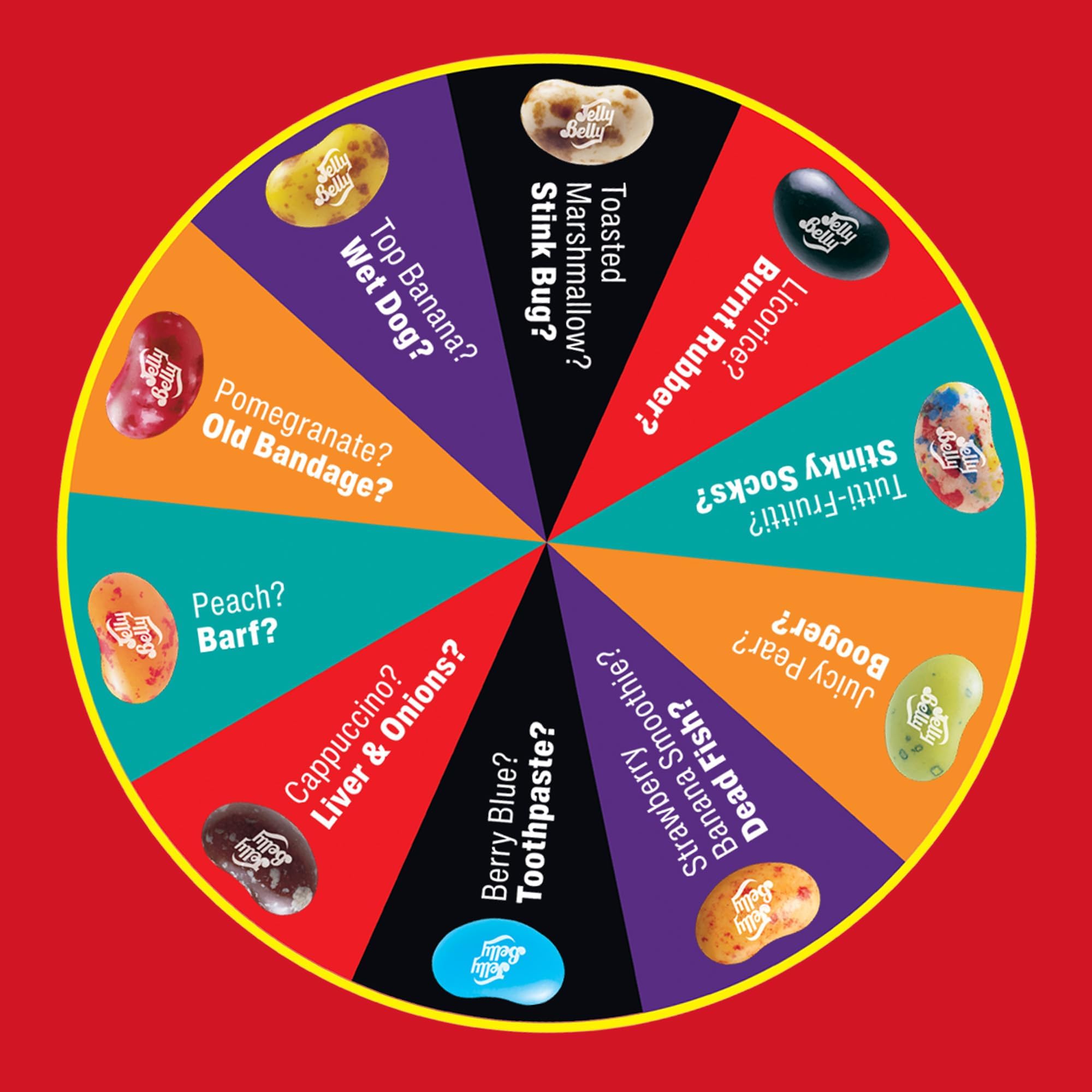 Jelly Belly Bean Boozled colors and flavors spark curiosity and shared reactions.