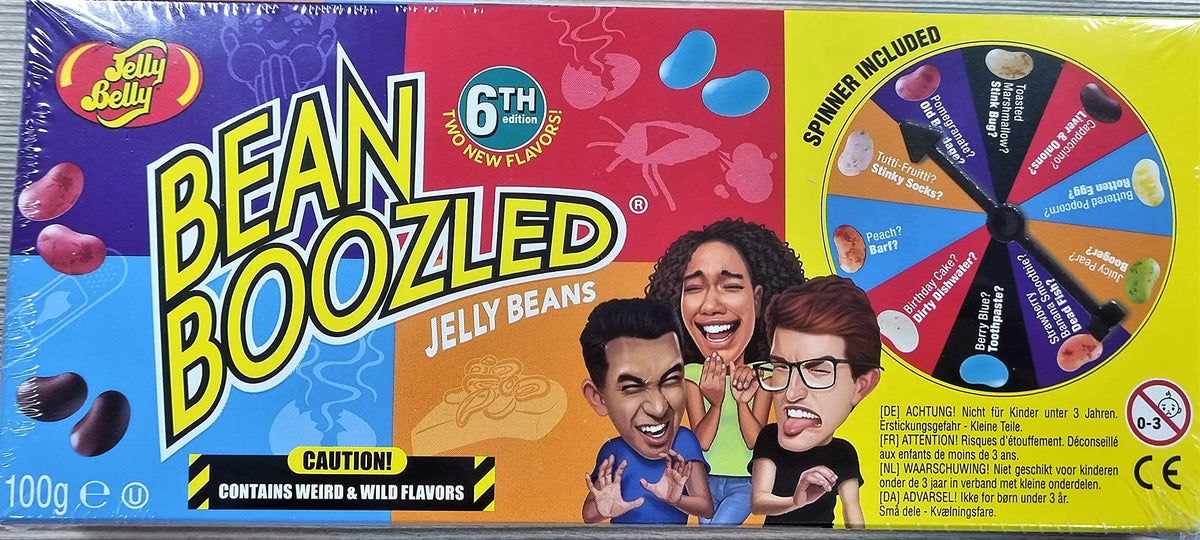 Jelly Belly Bean Boozled Spinner Gift Box shows 20 flavors for playful tastings.