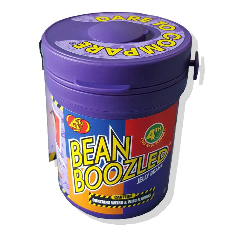 Jelly Belly BeanBoozled dispenser lid lift sparks playful guessing during gatherings