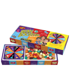 BeanBoozled spinner closeup showing vibrant beans for a fun tasting experience.