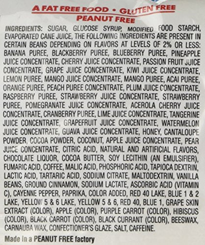 Assorted flavors visible in Belly Flops beans, ideal for tastings.