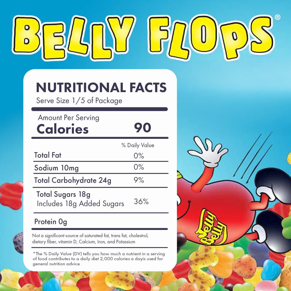 Jelly Belly Belly Flops closeup of irregular beans highlights flavor surprises in every bite.