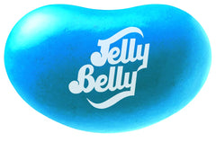 Close-up of Jelly Belly Blue Raspberry jelly beans showing the vivid blue hue.