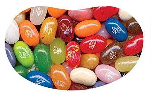 Close-up of assorted Jelly Belly flavors showing real-fruit inspired tastes.