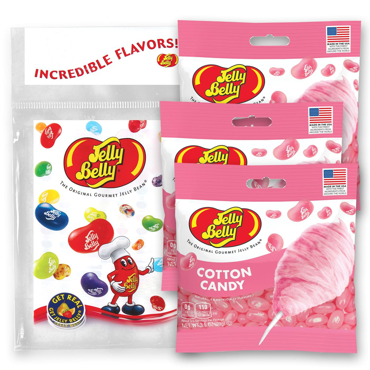 Jelly Belly cotton candy jelly beans pack on display, ideal for gifting.