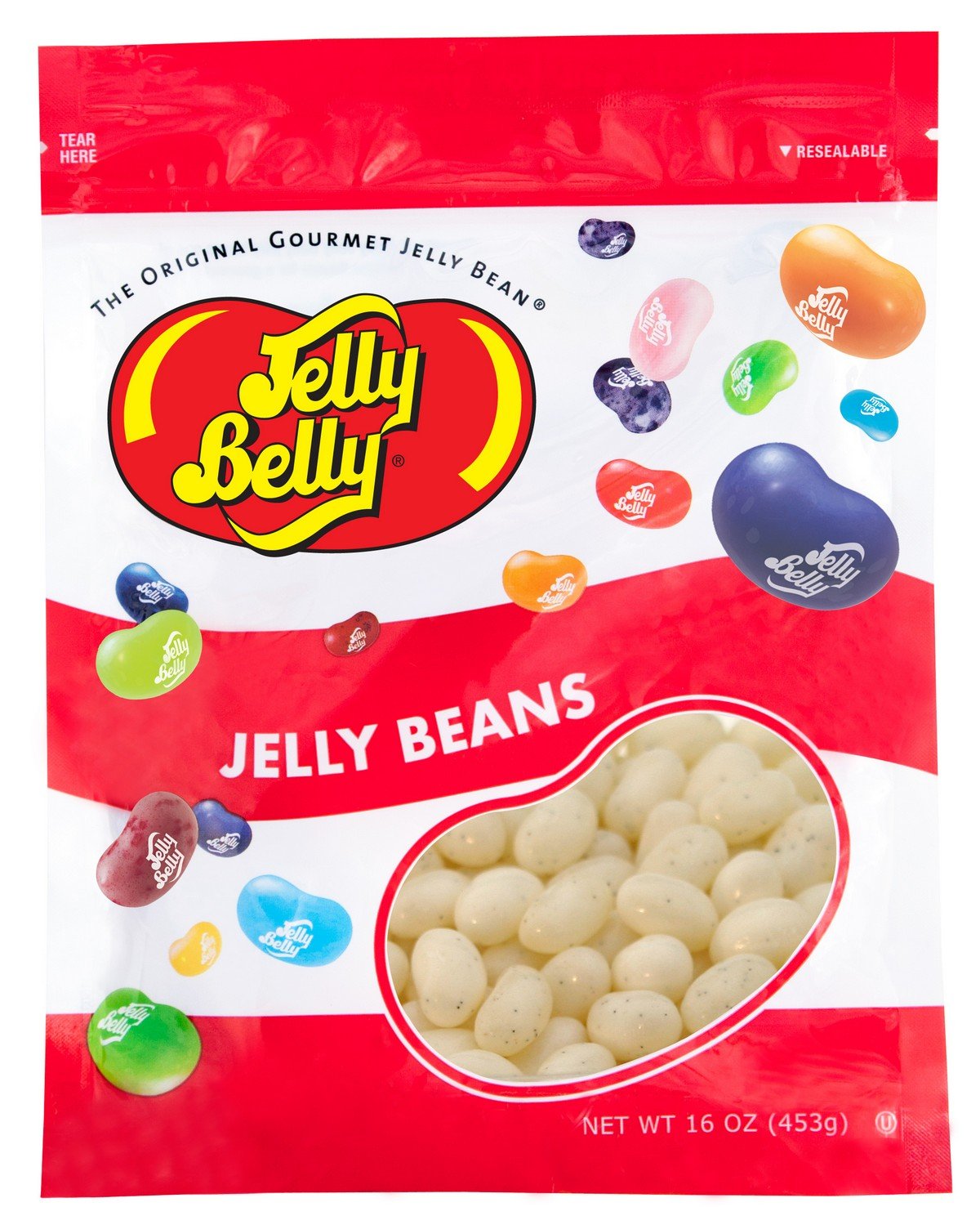 Jelly Belly French Vanilla jelly beans in 1lb bag for gifts and parties.