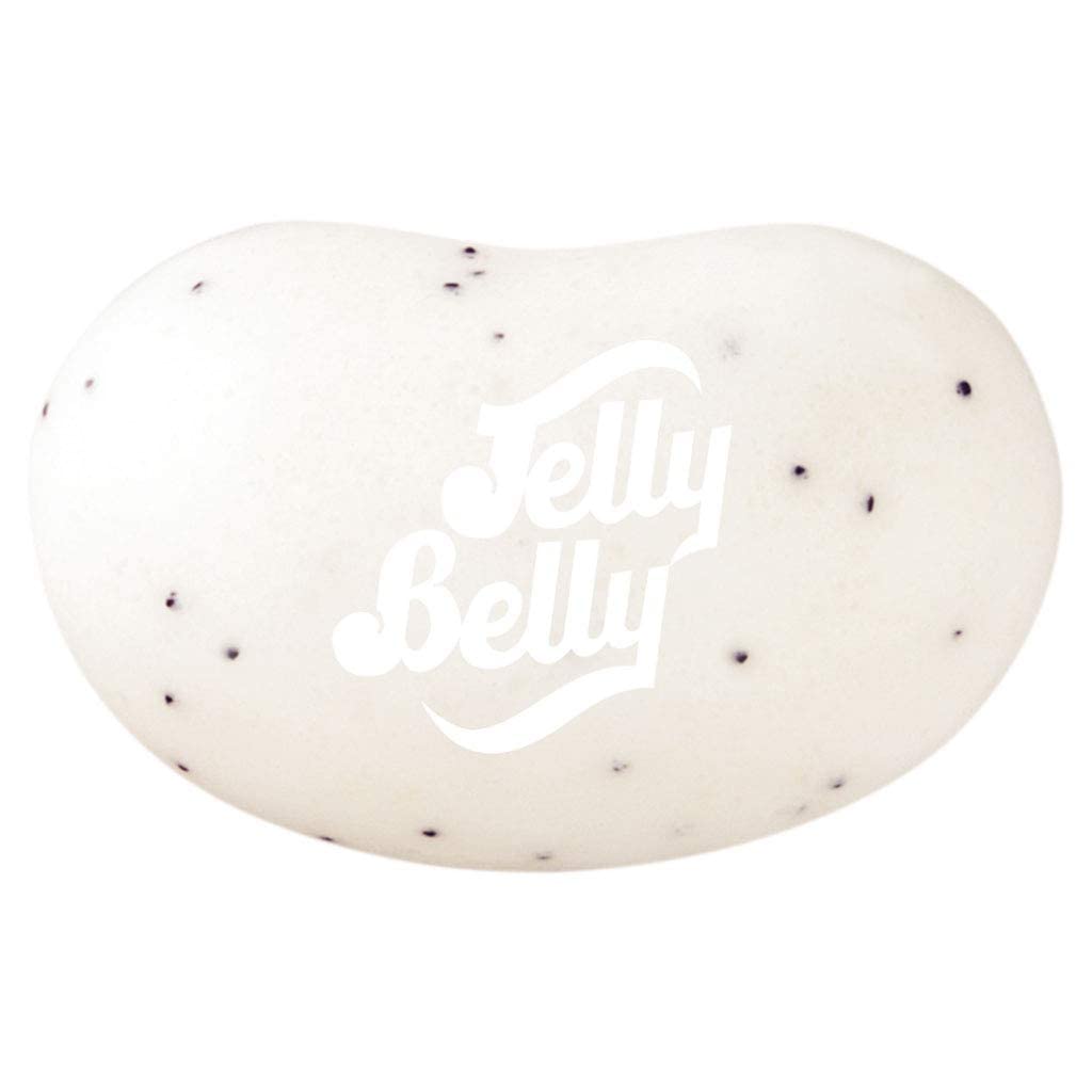 Jelly Belly French Vanilla jelly beans close-up with glossy coating.