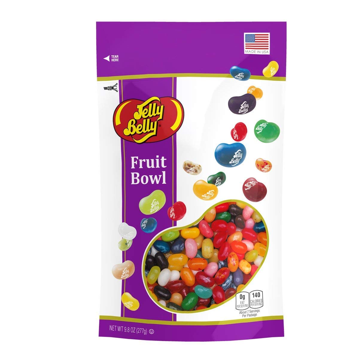 Jelly Belly Fruit Bowl jelly beans in a jar with vibrant, true-to-life fruit flavors.