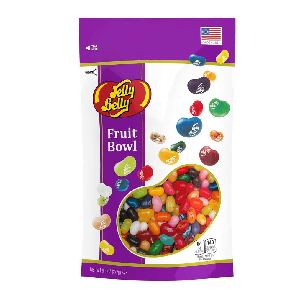 Jelly Belly Fruit Bowl jelly beans in a jar with vibrant, true-to-life fruit flavors.