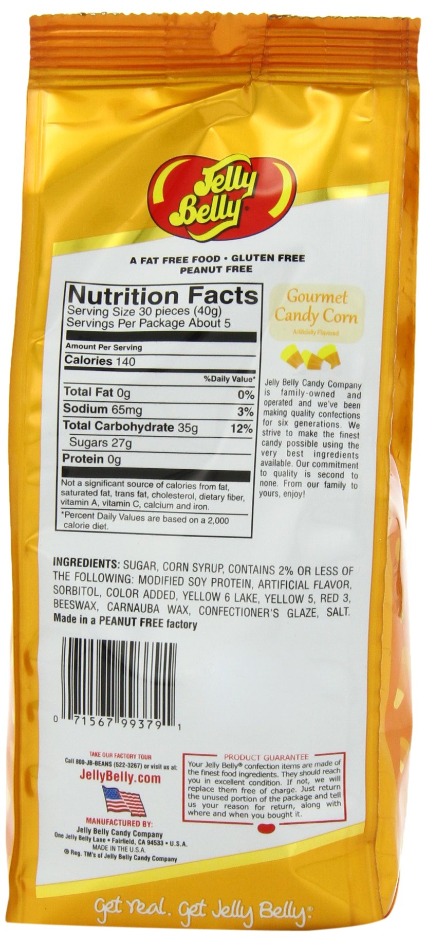 Jelly Belly Gift Bag packaging showing label and colors, ideal for shelf display.