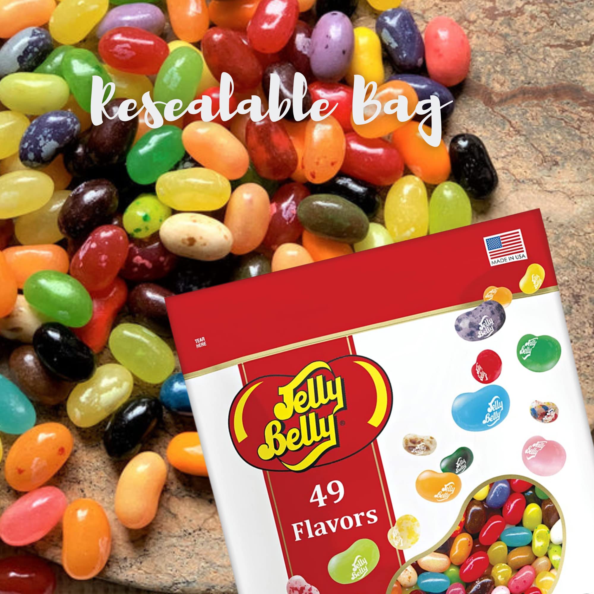 Jelly Belly gluten-free and allergen-friendly beans in a bag.