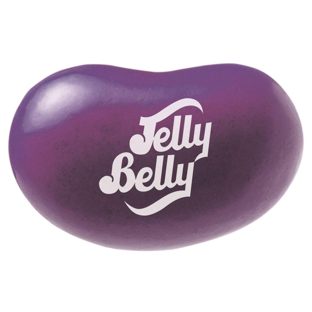 Close-up of Jelly Belly Grape Crush beans showing grape color and a glossy finish