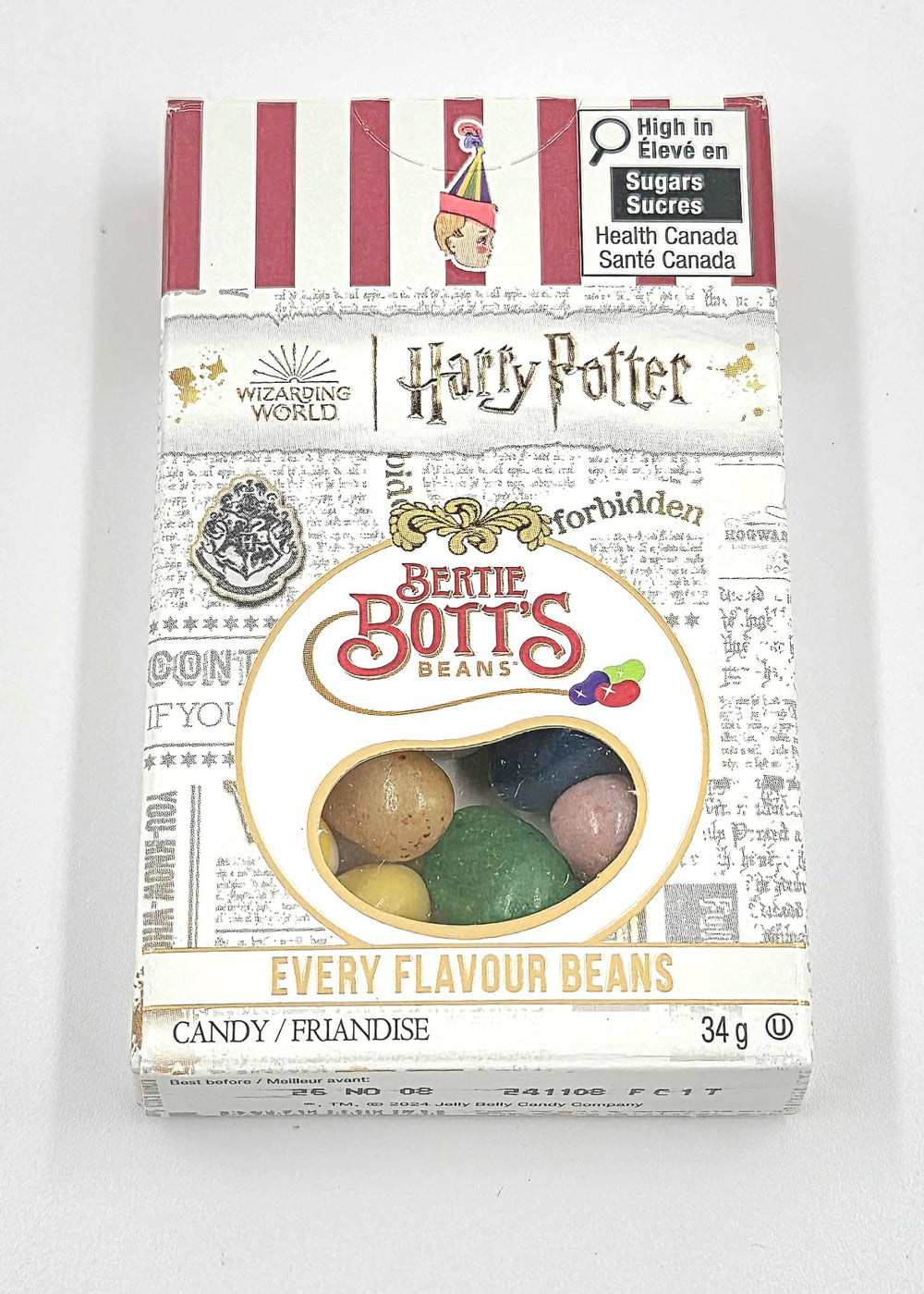 Jelly Belly Harry Potter Bertie Bott's Beans closeup showing colorful beans.