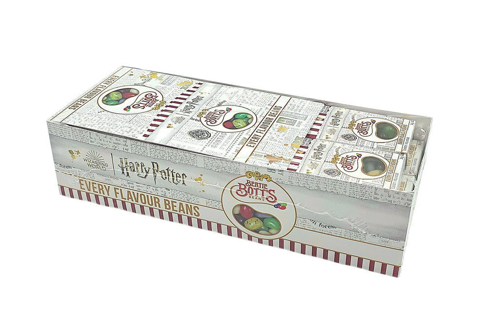 Jell y Belly Bertie Bott's Every Flavor Beans box with colorful flavors for movie nights.