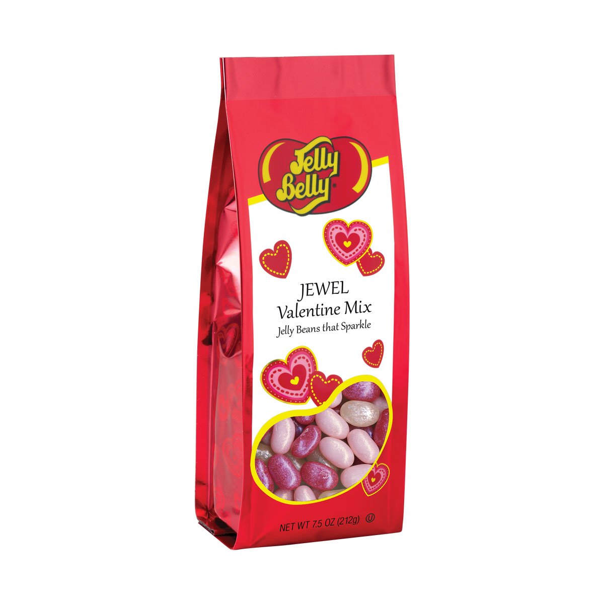 Jelly Belly Jewel Valentine Mix in 7.5 oz bag, ideal for gifting or a candy dish