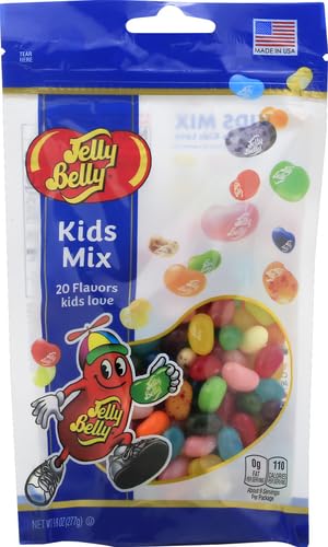 Colorful Jelly Belly Kids Mix flavors arranged for display