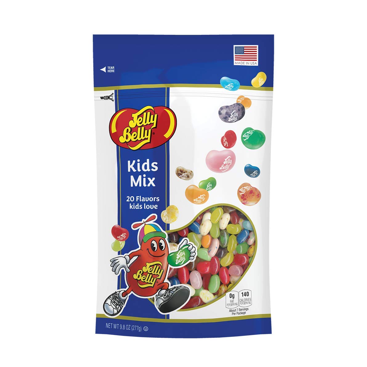 Jelly Belly Kids Mix pouch 9.8 oz showing resealable packaging for sharing