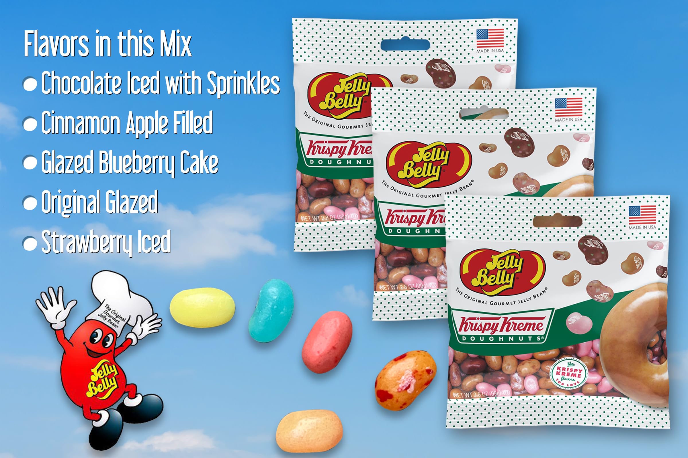 Three-pack display in official Jelly Belly bag for gifting and sharing.
