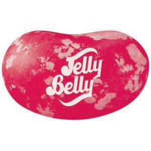 Jelly Belly Pomegranate jelly beans on a resealable bag emphasizing freshness