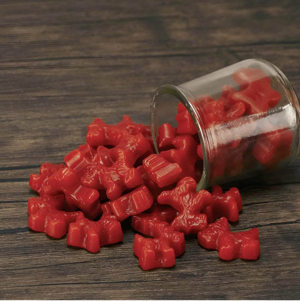 Jelly Belly Red Licorice Scottie Dogs bag opened, inviting chewy candy.