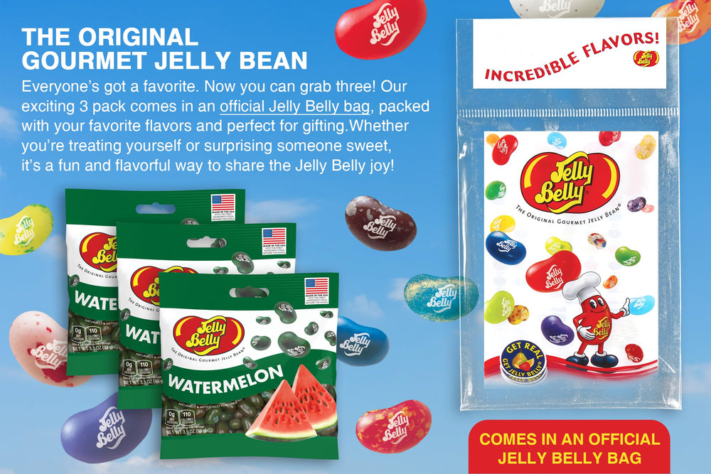 Sealed for freshness in official Jelly Belly bags maintains flavor