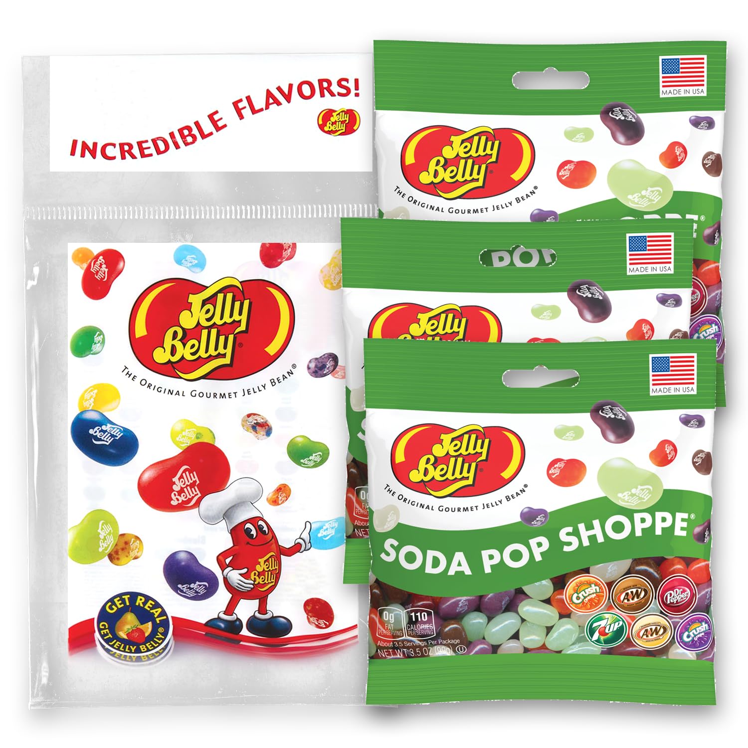 Jelly Belly Soda Pop Shoppe 3.5 oz bag front for on-the-go snacking