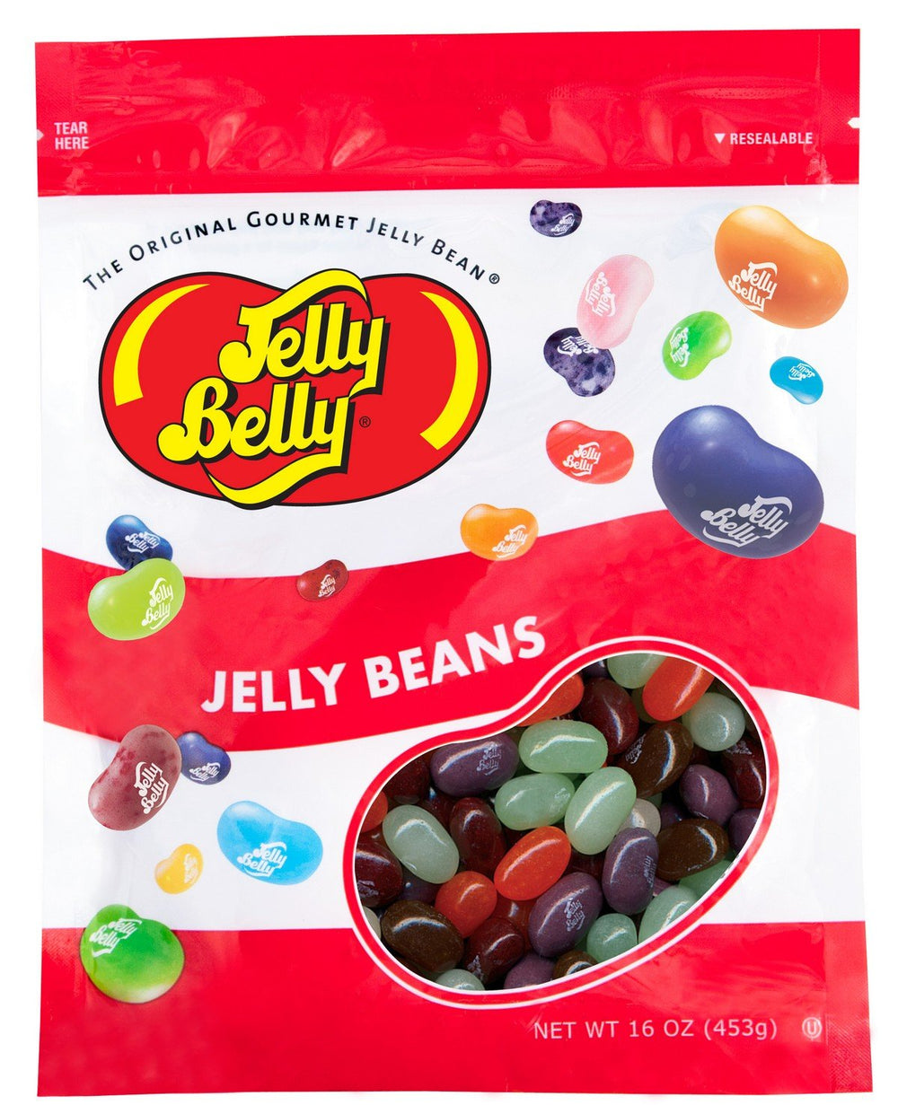 Jelly Belly Soda Pop Shoppe one-pound bag front view with resealable freshness