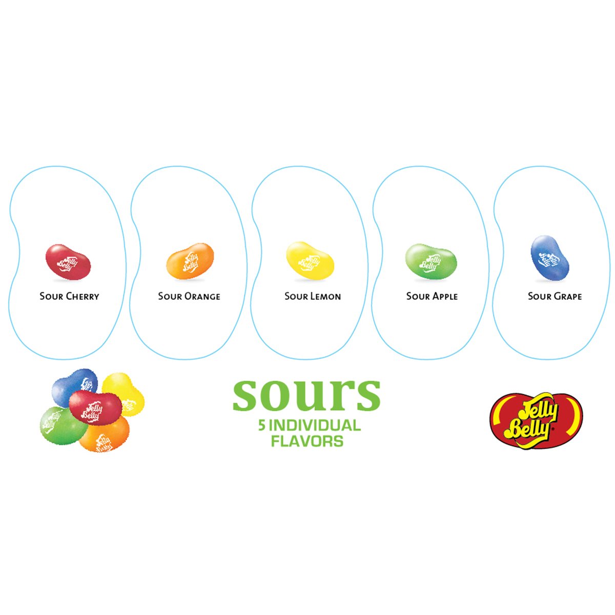 Jelly Belly Sours variety pack image highlights five tart flavors for celebratory gifting.