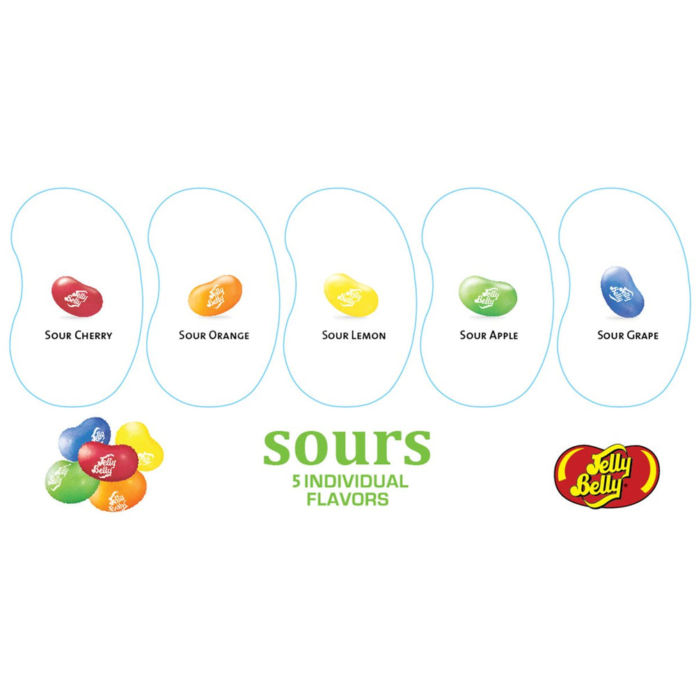 Jelly Belly Sours variety pack image highlights five tart flavors for celebratory gifting.