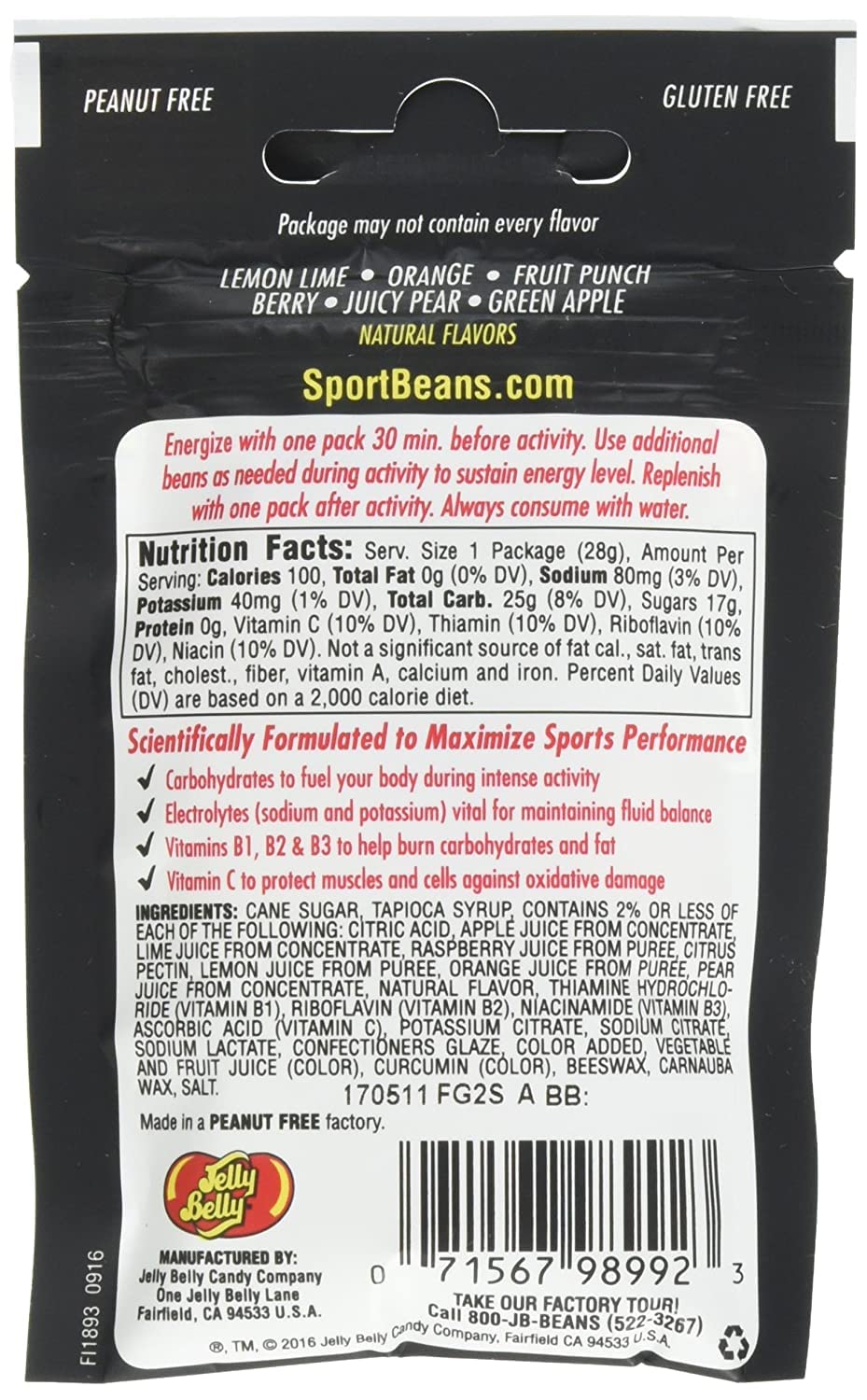Jelly Belly Sport Beans Green Apple pack for a crisp, flavorful boost during training.