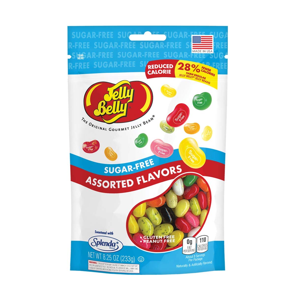 Jelly Belly Sugar Free 8.25 oz bag for on-the-go snacking.