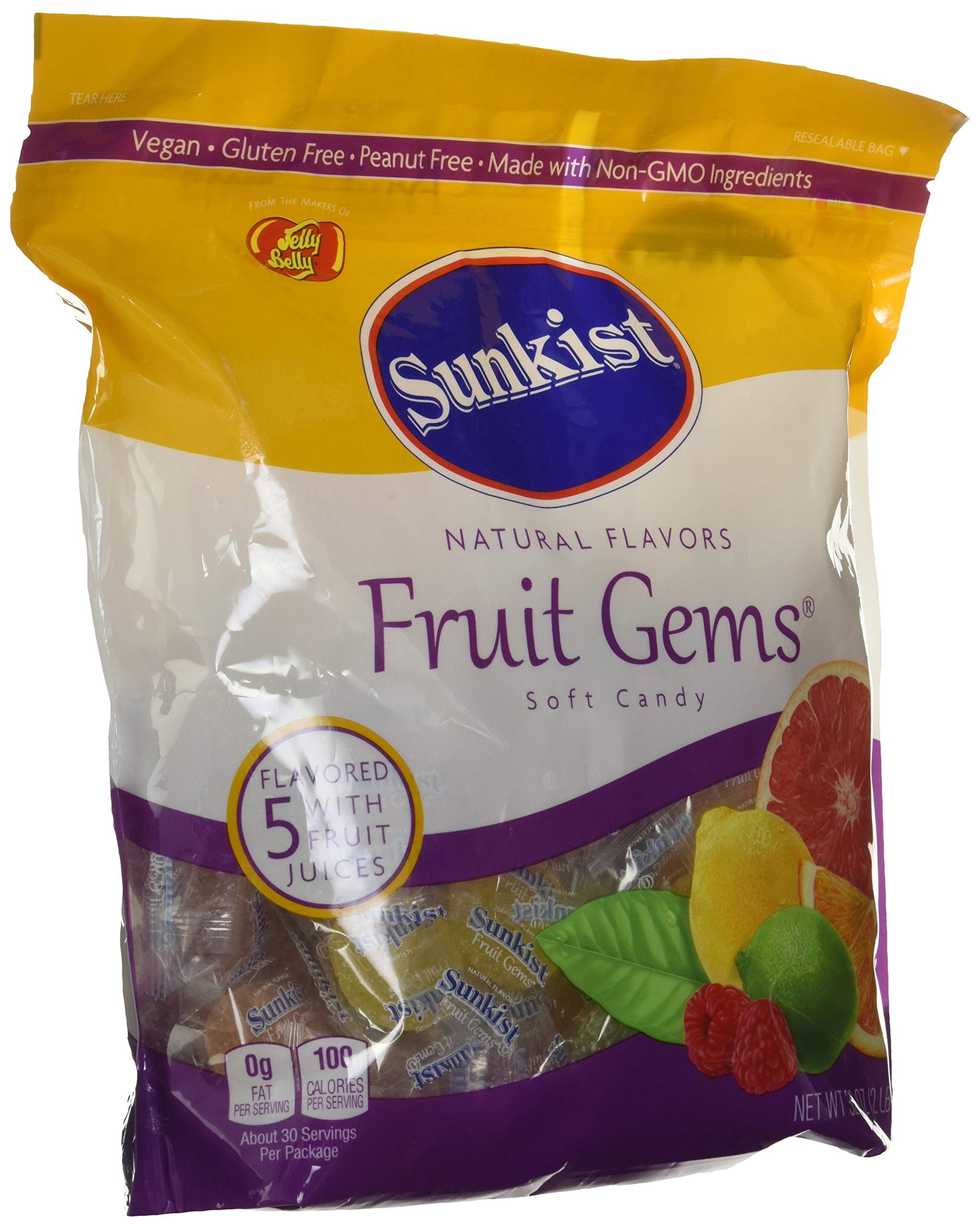 Jelly Belly Sunkist Fruit Gems assorted flavors in a bright mix, perfect for party favors.