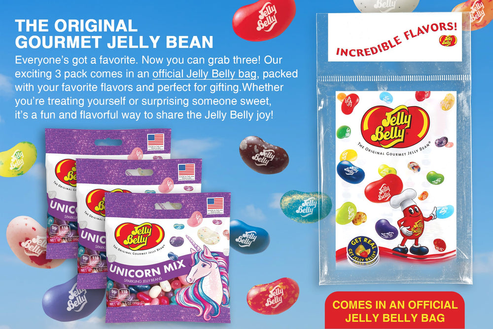 Three resealable 3.5 oz bags perfect for sharing at events.
