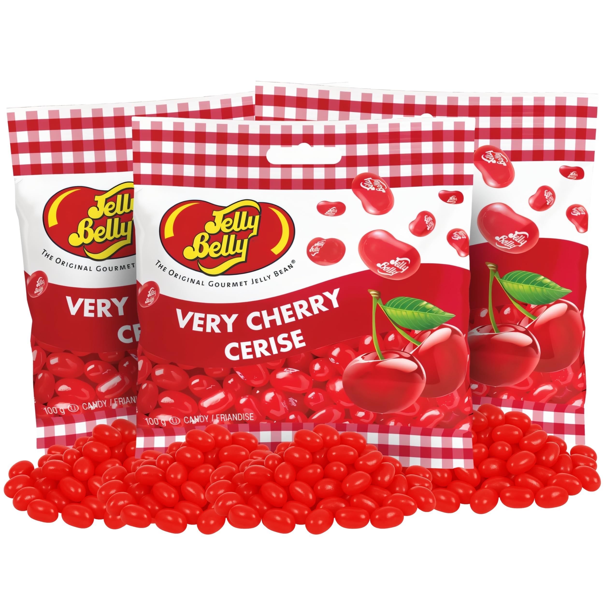 Jelly Belly Very Cherry 3-Pack packshot shows bold color for gifting.