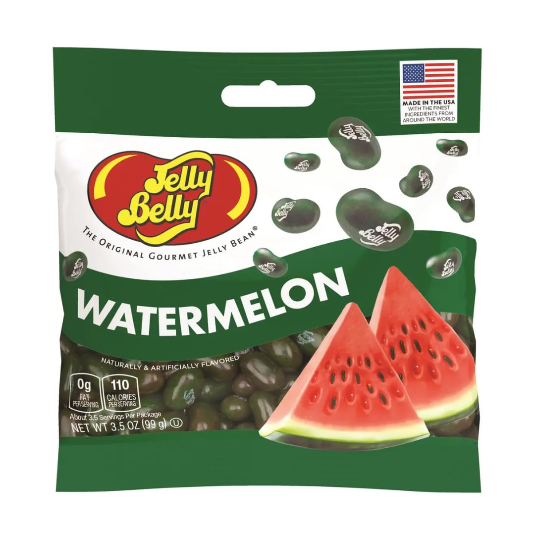 Jelly Belly Watermelon Gourmet jelly beans in bag for on-the-go snacking
