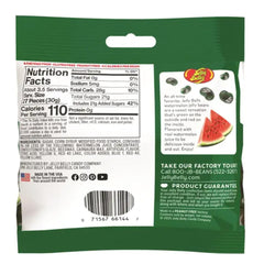 Close-up of colorful Jelly Belly Watermelon beans with realistic juice flavor