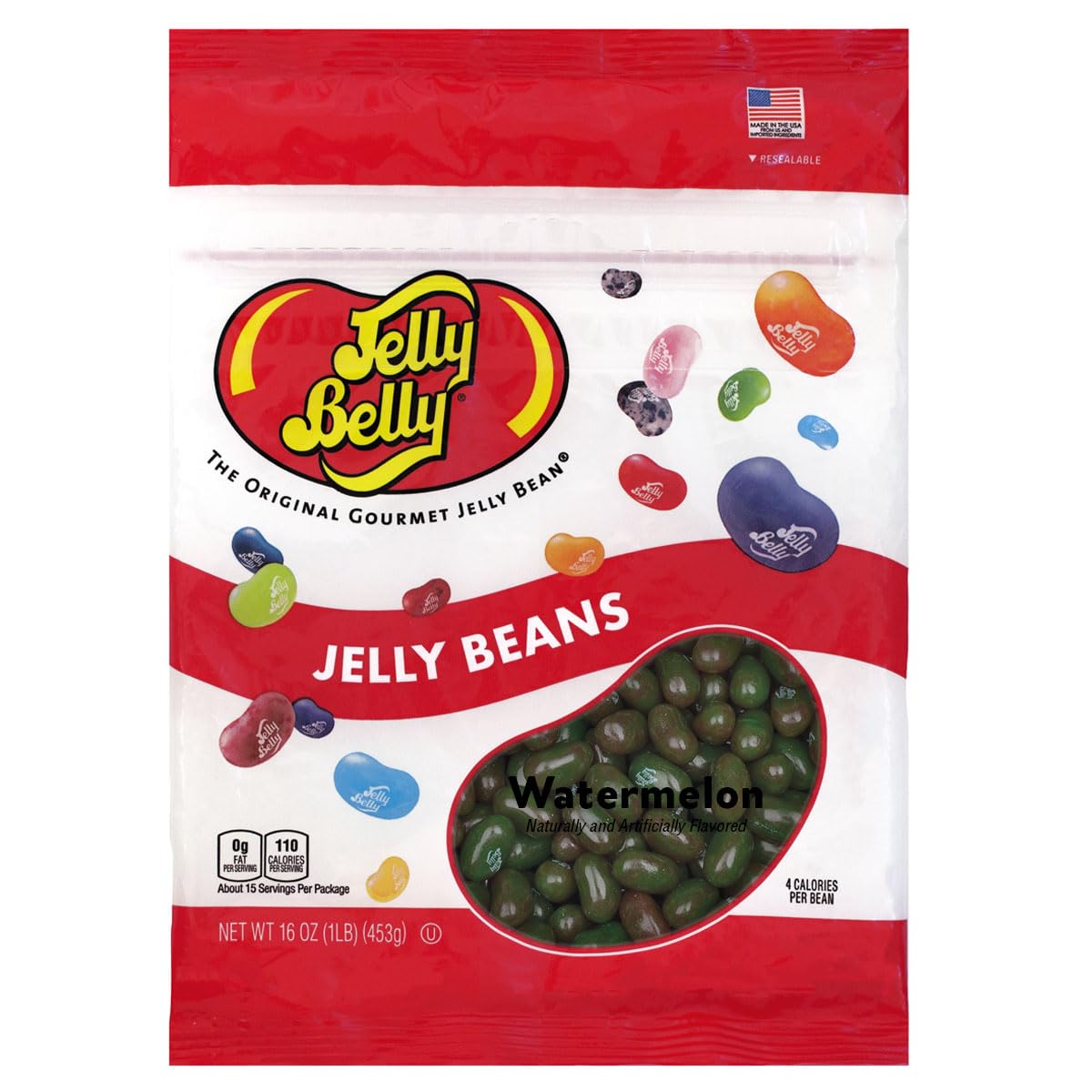 Jelly Belly Watermelon Jelly Beans in a 1 lb bag for fresh flavor