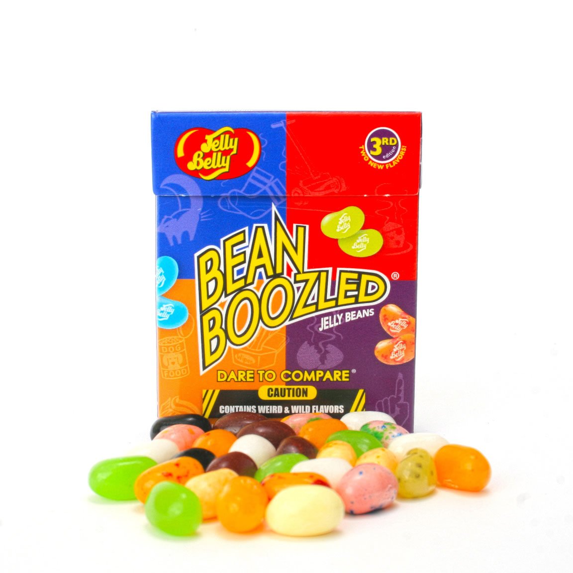 Jelly Belly BeanBoozled 5th Edition Stinky Socks box front, a bold party flavor guessing game.