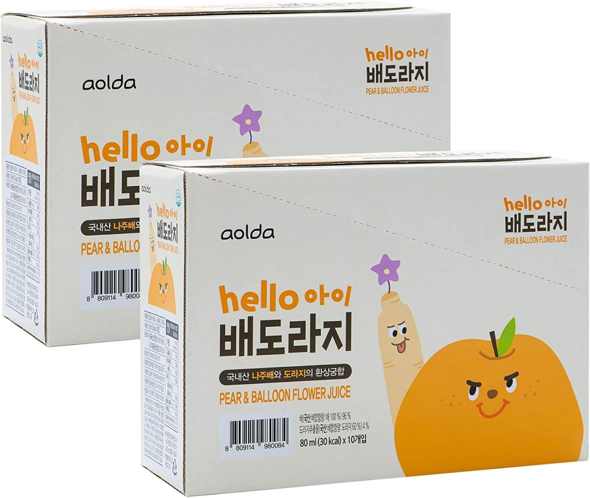 JEOLLANAMDO Korean pear and bellflower juice pack front promotes family hydration on the go.