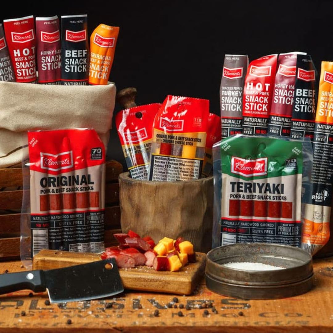 Jerky.com variety pack label highlights gluten-free and keto-friendly options.