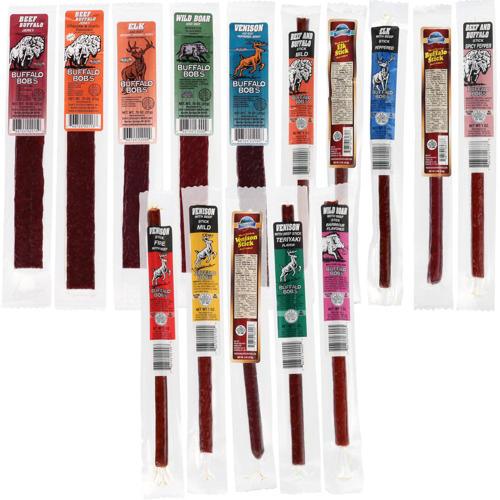 Jerky Dynasty jerky sticks are convenient snacks for camping or hiking.