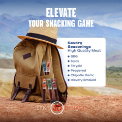Jerky Dynasty wild boar jerky slices showcase robust taste for road trips.