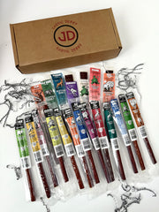Jerky Dynasty Buffalo Bob's Exotic Jerky Gift Box packaging highlights premium gift appeal.