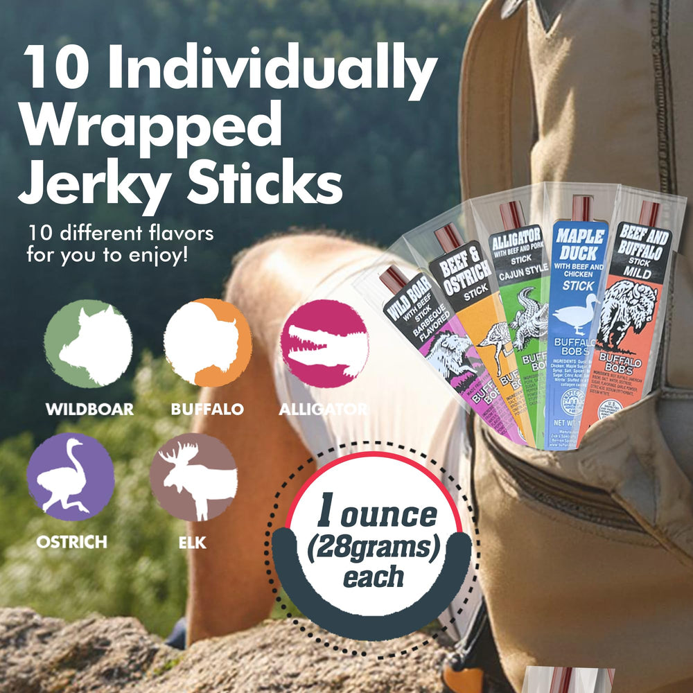 Jerky-n-Spice elk and venison jerky ideal for camping and outdoor meals.