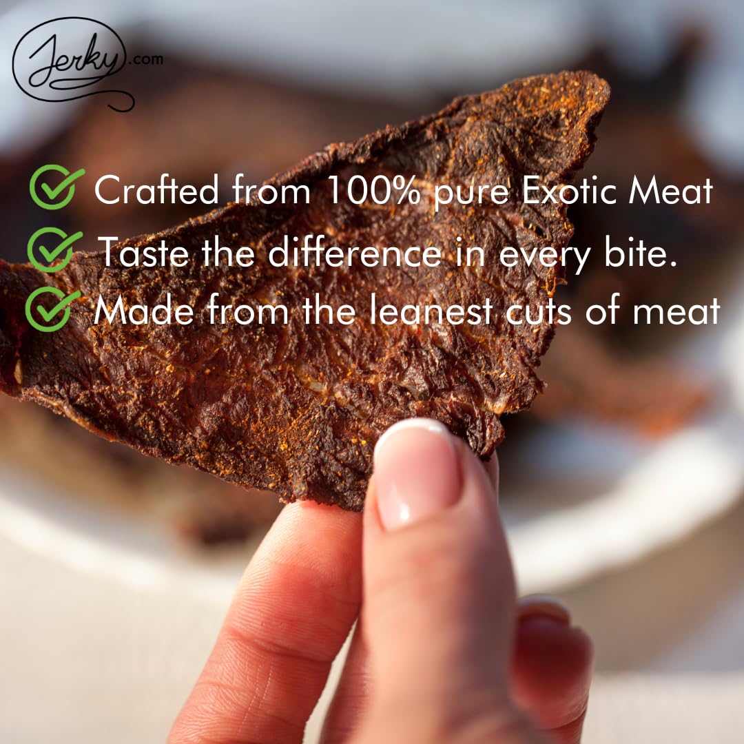 Jerky.com Exotic Jerky Gift Box wild boar jerky slices, bold flavor bite